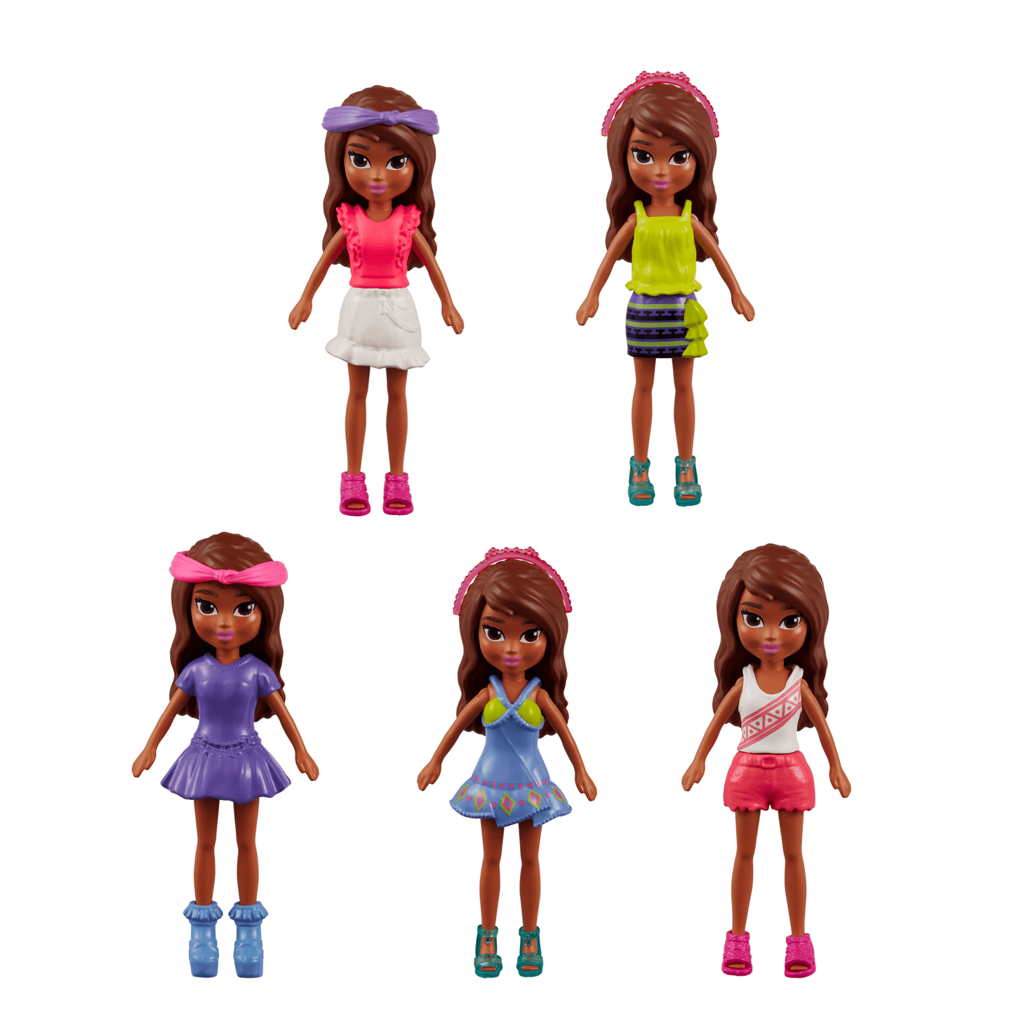 Polly Pocket Fashion Pack Rio With 4 Dolls & 49 Total Accessories including CloThes & Travel Bags