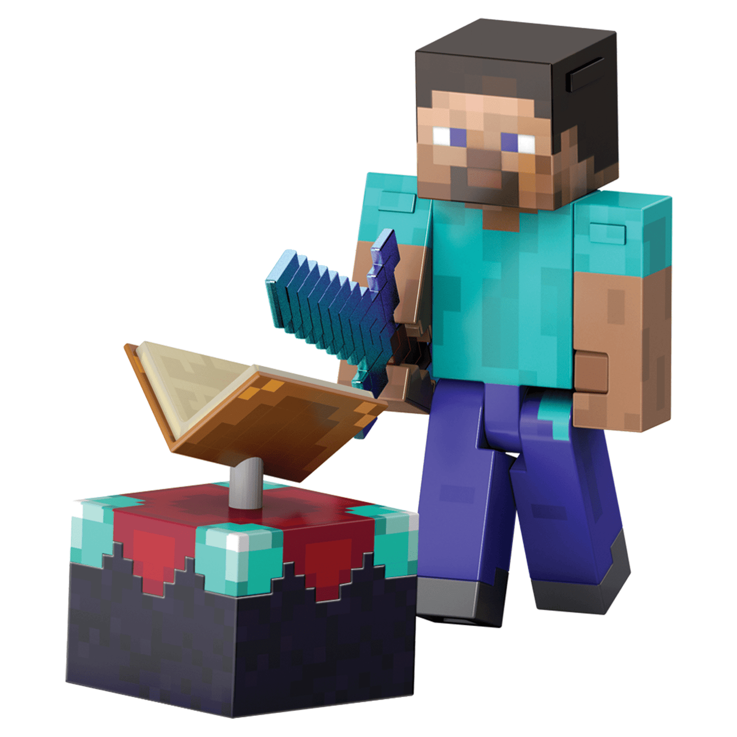 Minecraft-Steve Diamond Level-Figurine Articulée 14Cm et Accessoires