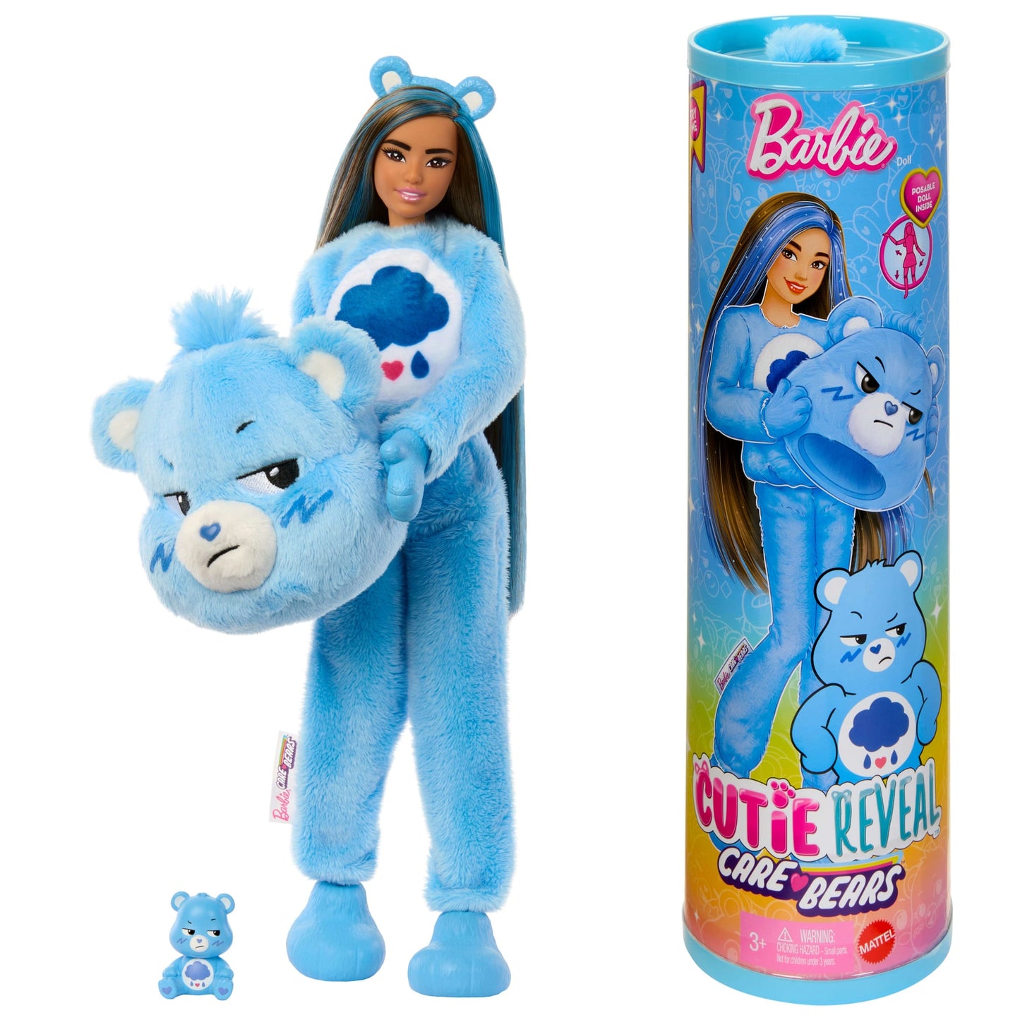 Barbie Cutie Reveal Care Bears Poupée et Acc. Costume Grognours