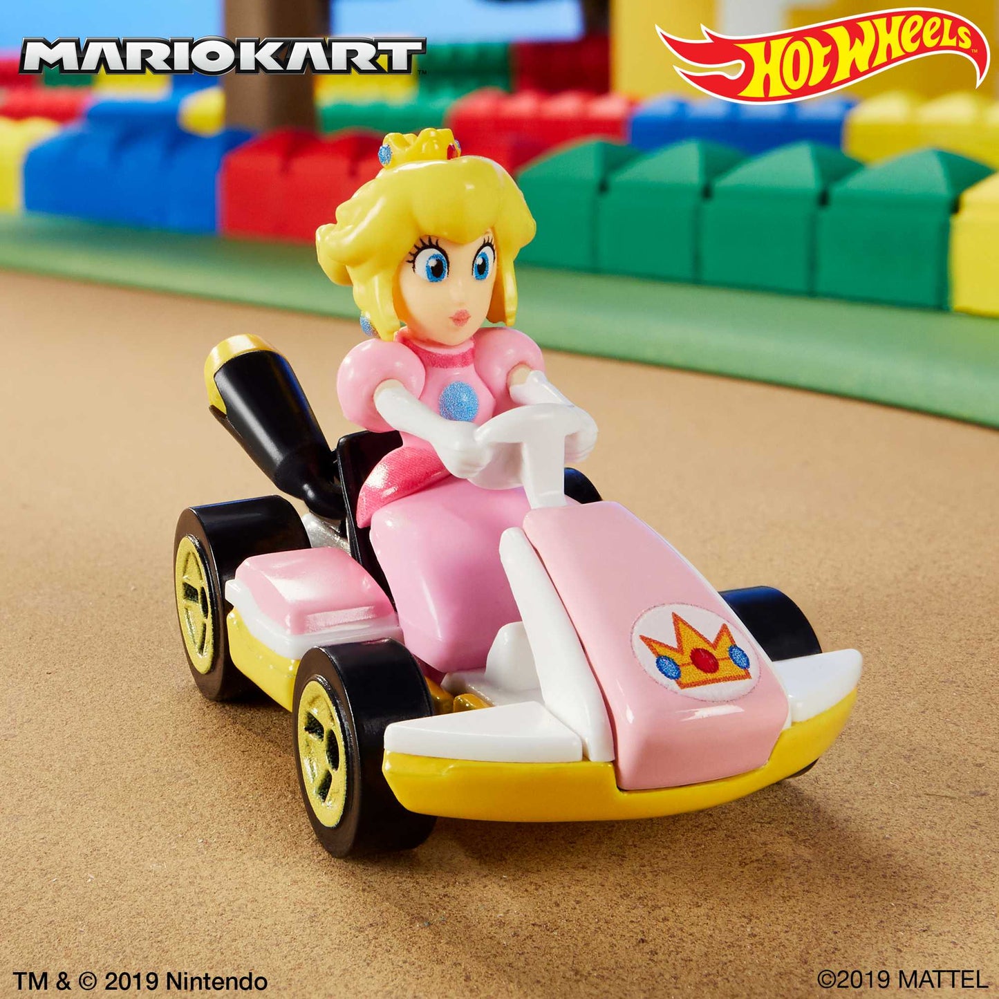 Hot Wheels Mario Kart Veículo de Brinquedo Kart Padrão Princesa Peach
