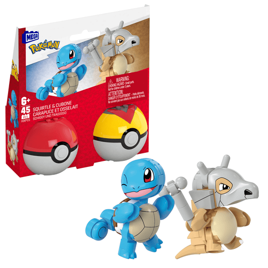 MEGA Pokémon Poké Ball Building Toy Kits With 2 Action Figures (45 Pieces) For Kids
