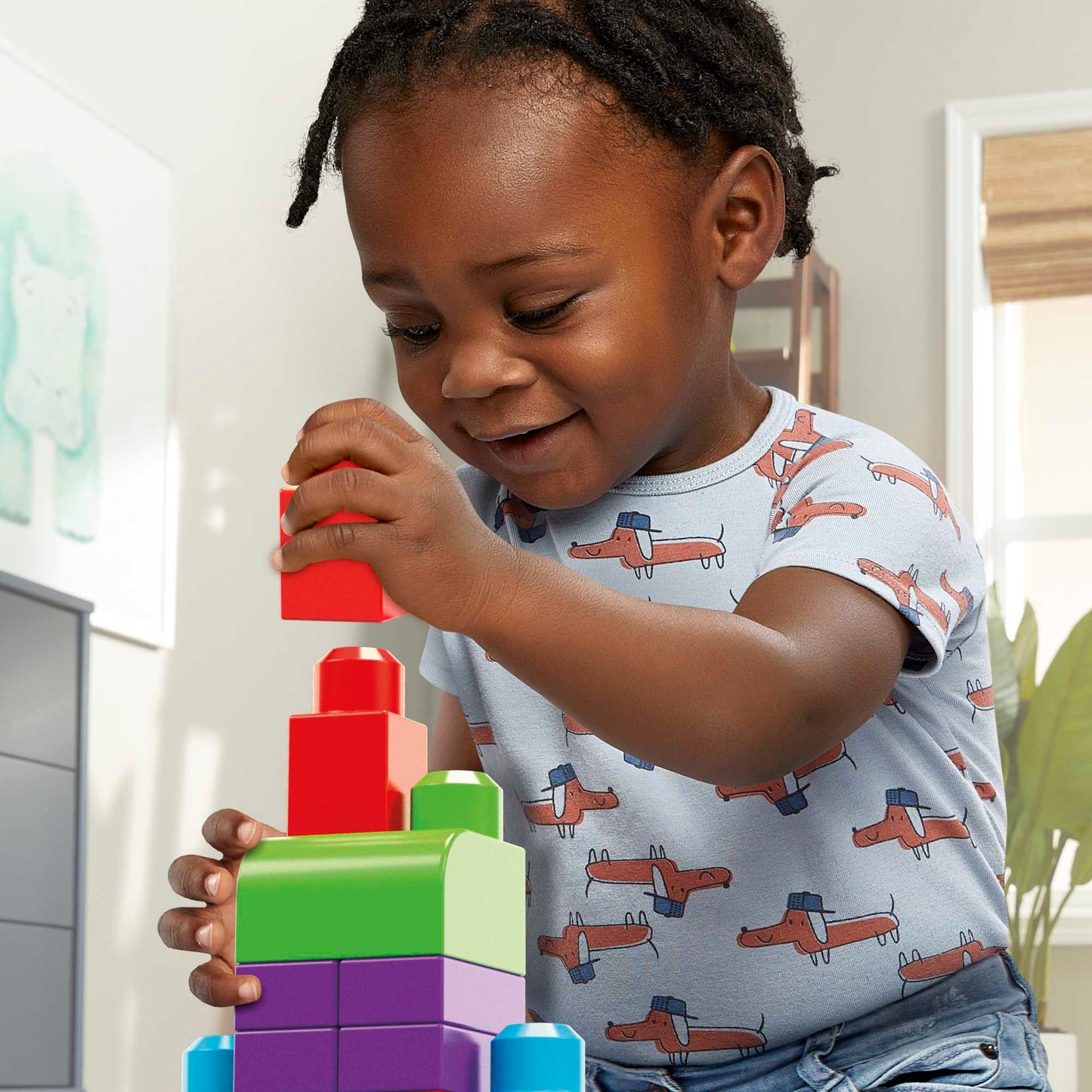 Mega Bloks Jogo de Construção Bolsa de Construção de 60 peças azul