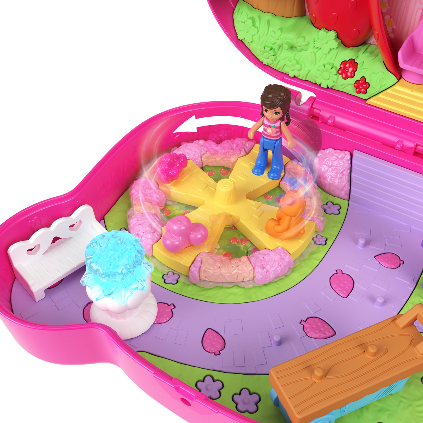 Pollypocket-Ourson Fraise-Coffret et Figurines, Jouet de Voyage