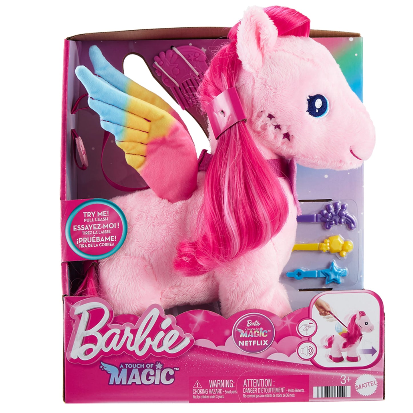 Barbie® A Touch Of Magic Peluche Pégase Marche et Bat des Ailes