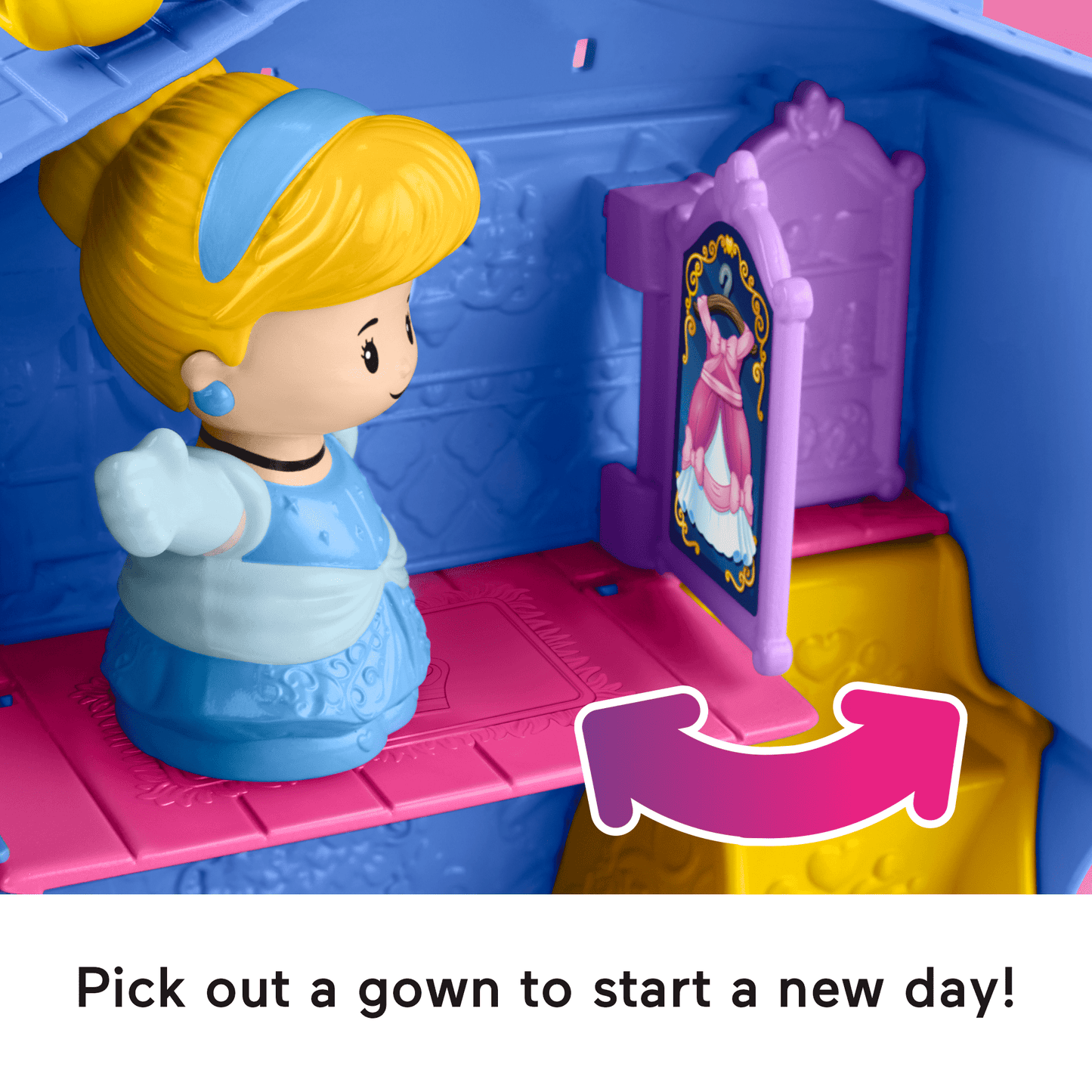 Disney Princess Cinderella On-The-Go Playset For Toddler Pretend Play, 2 Figures