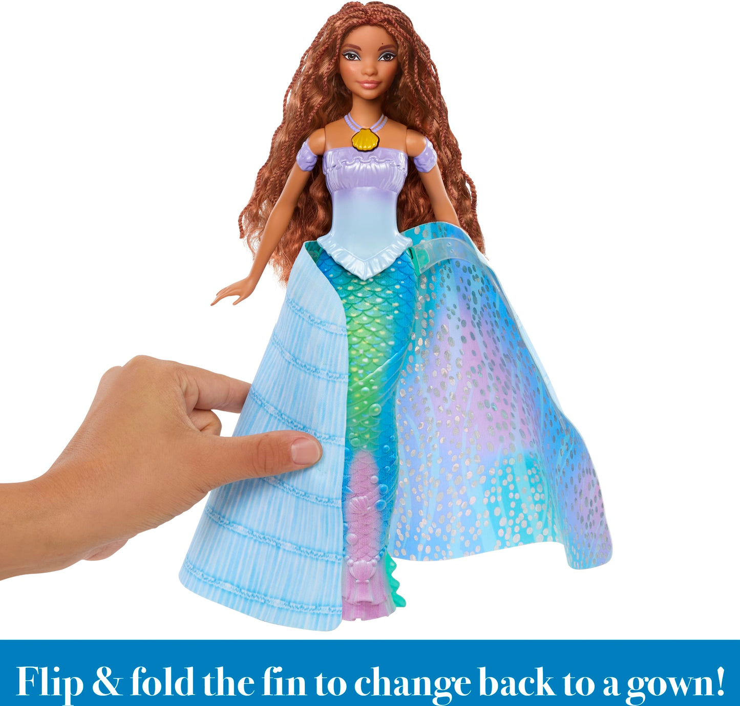 Disney The Little Mermaid Transforming Ariel Fashion Doll, Switch From Human To Mermaid