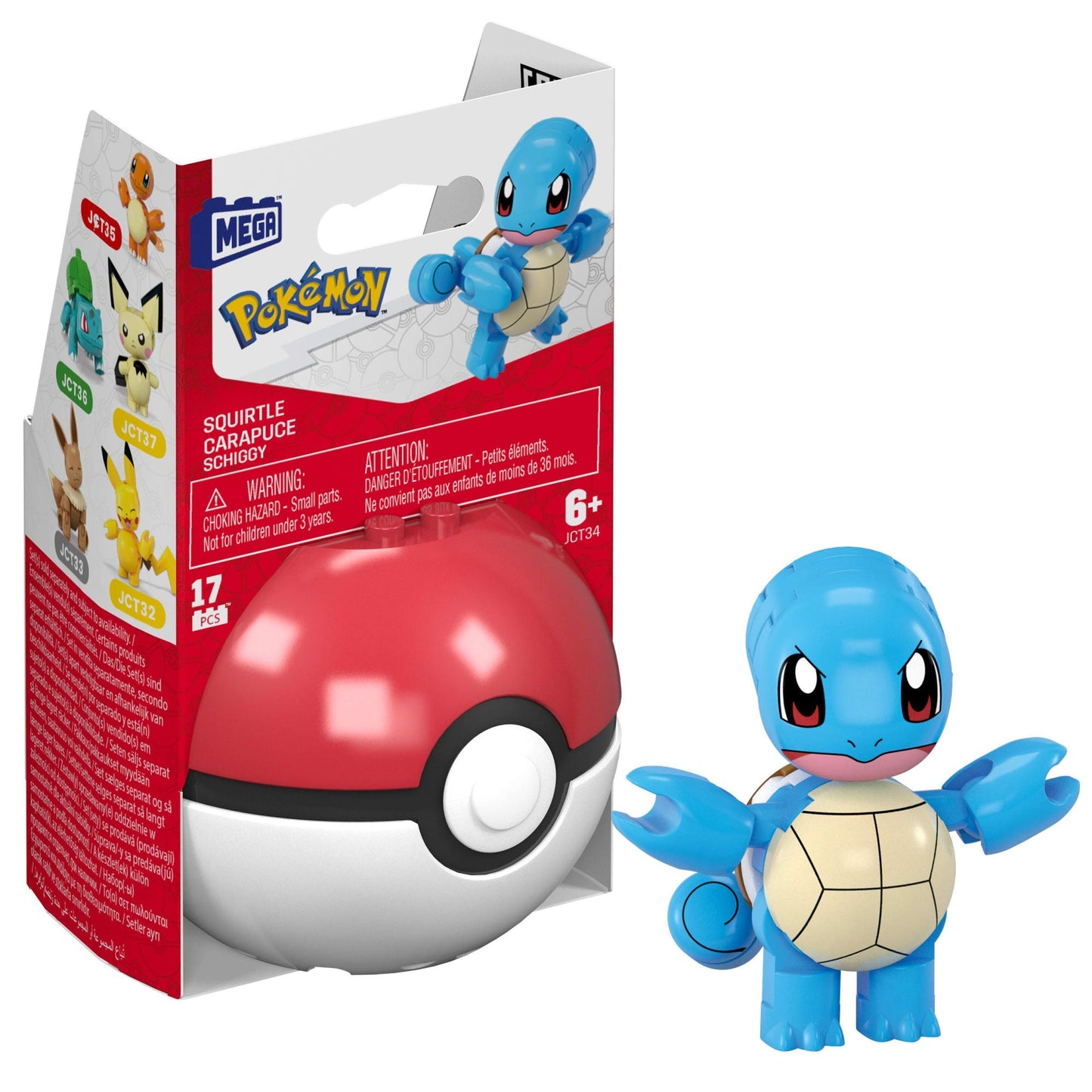 MEGA Pokémon Jogo de Construção Pokébola Colecionável Squirtle