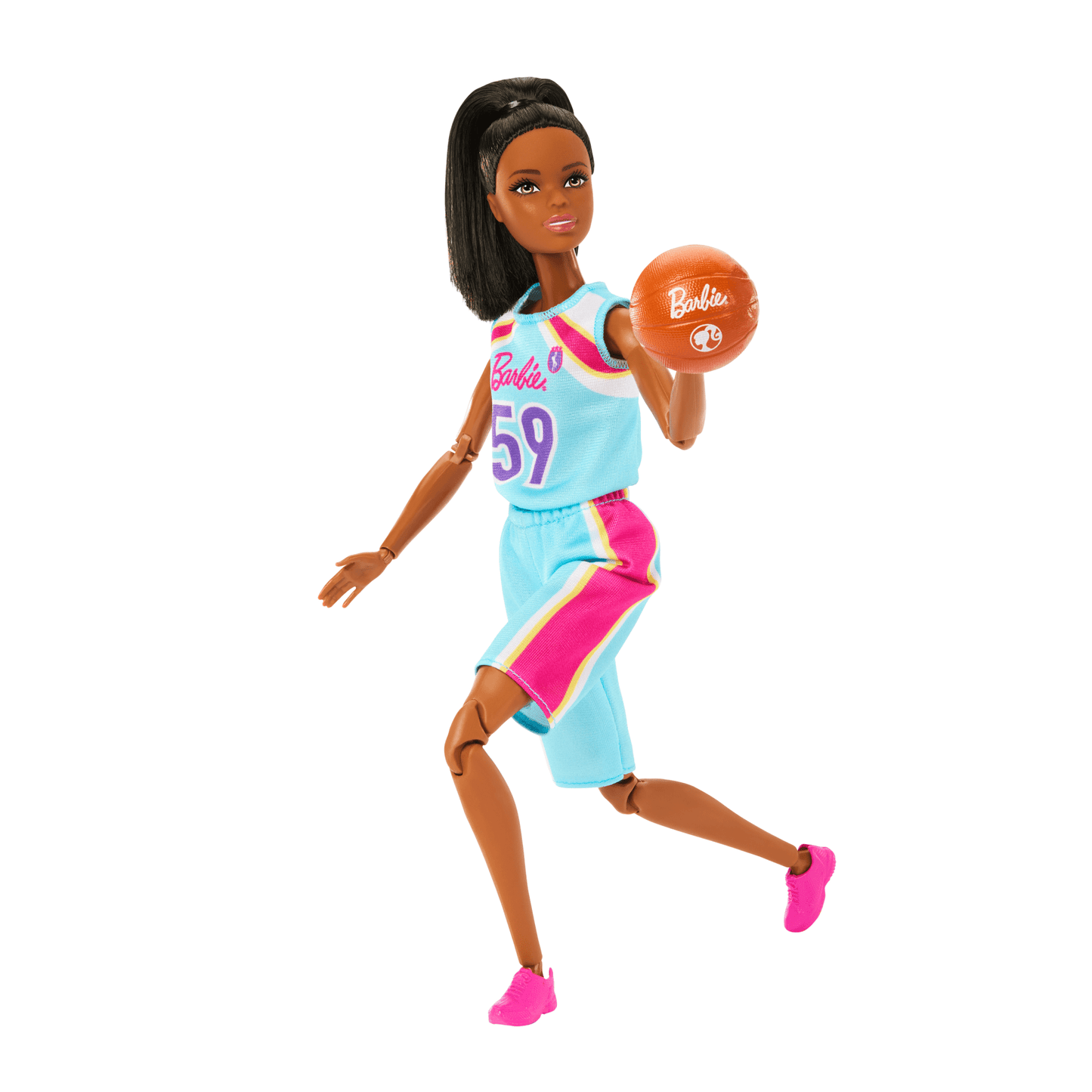 Barbie Made To Move Basketball Player Doll & Accessories, Brunette Doll Wearing Uniform With Ball