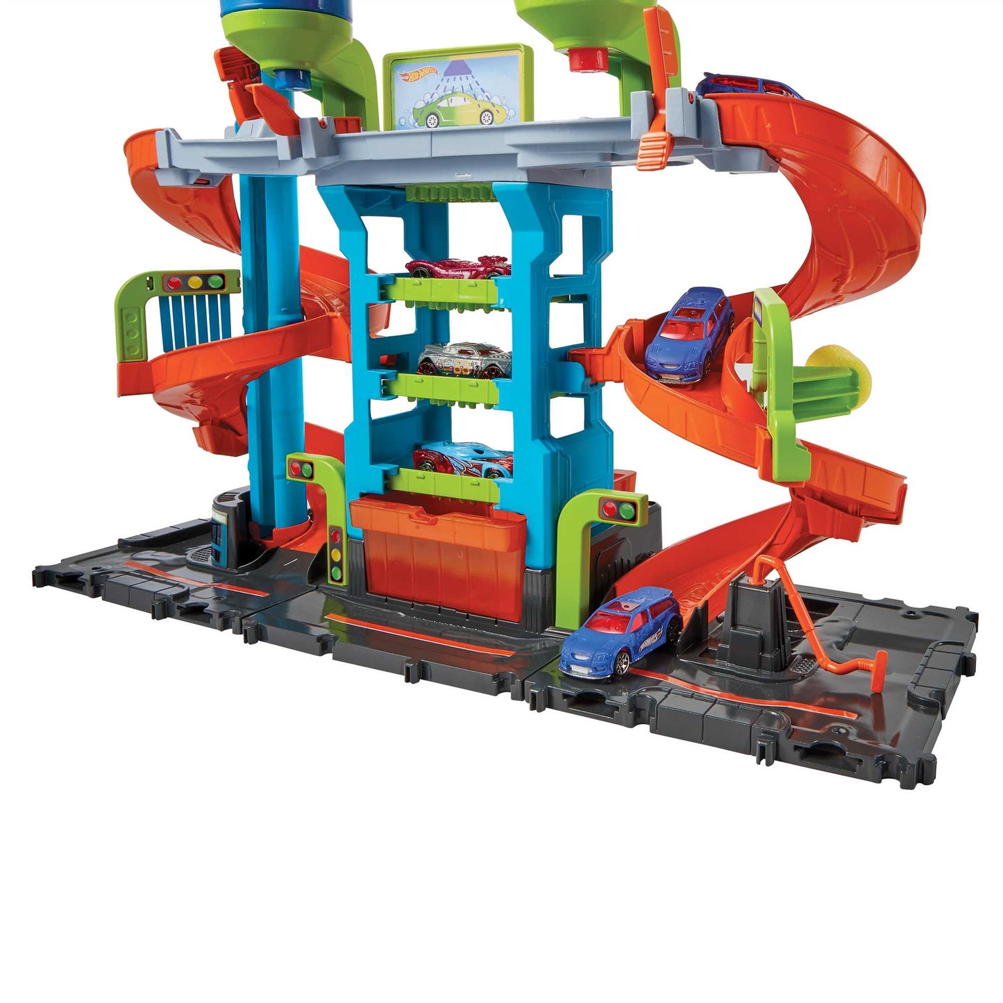 Hot Wheels City Pista de Juguete Autolavado Mega Torre