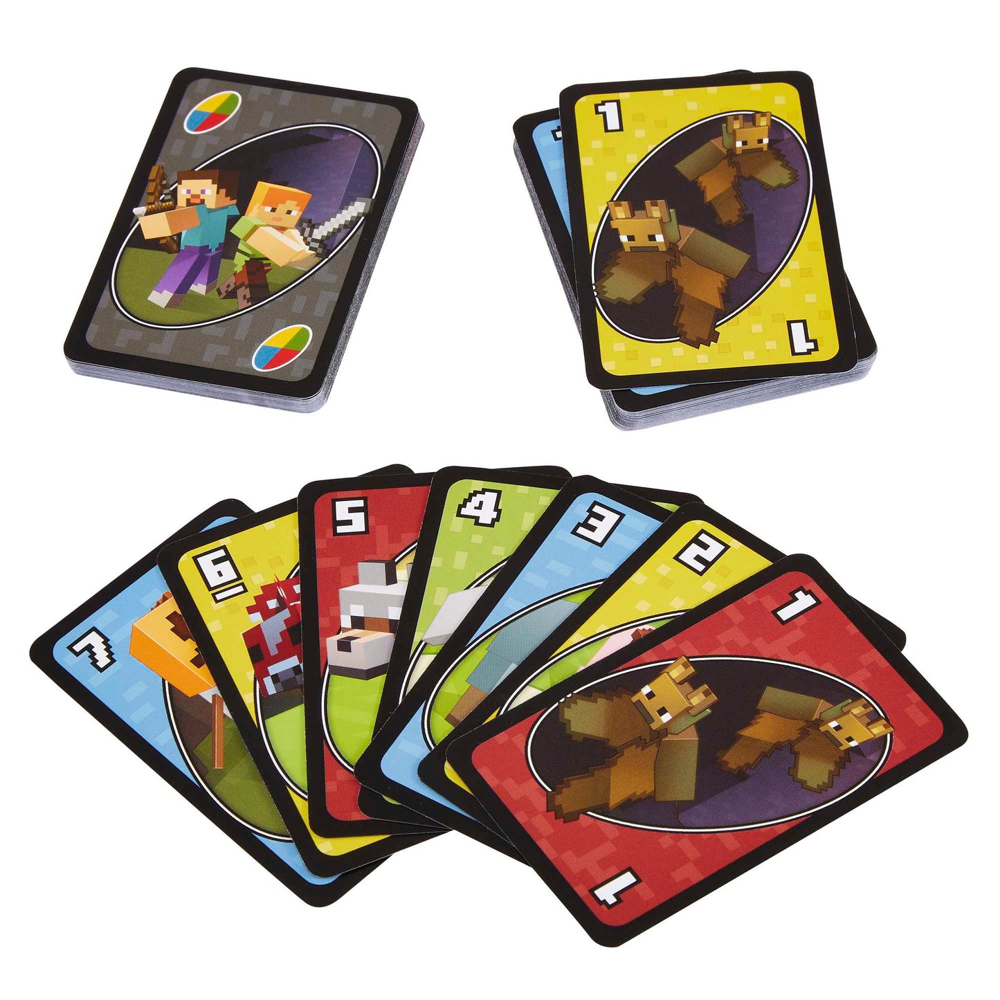UNO Card Game, Gifts For Kids, Minecraft Themed, Storage Tin Box