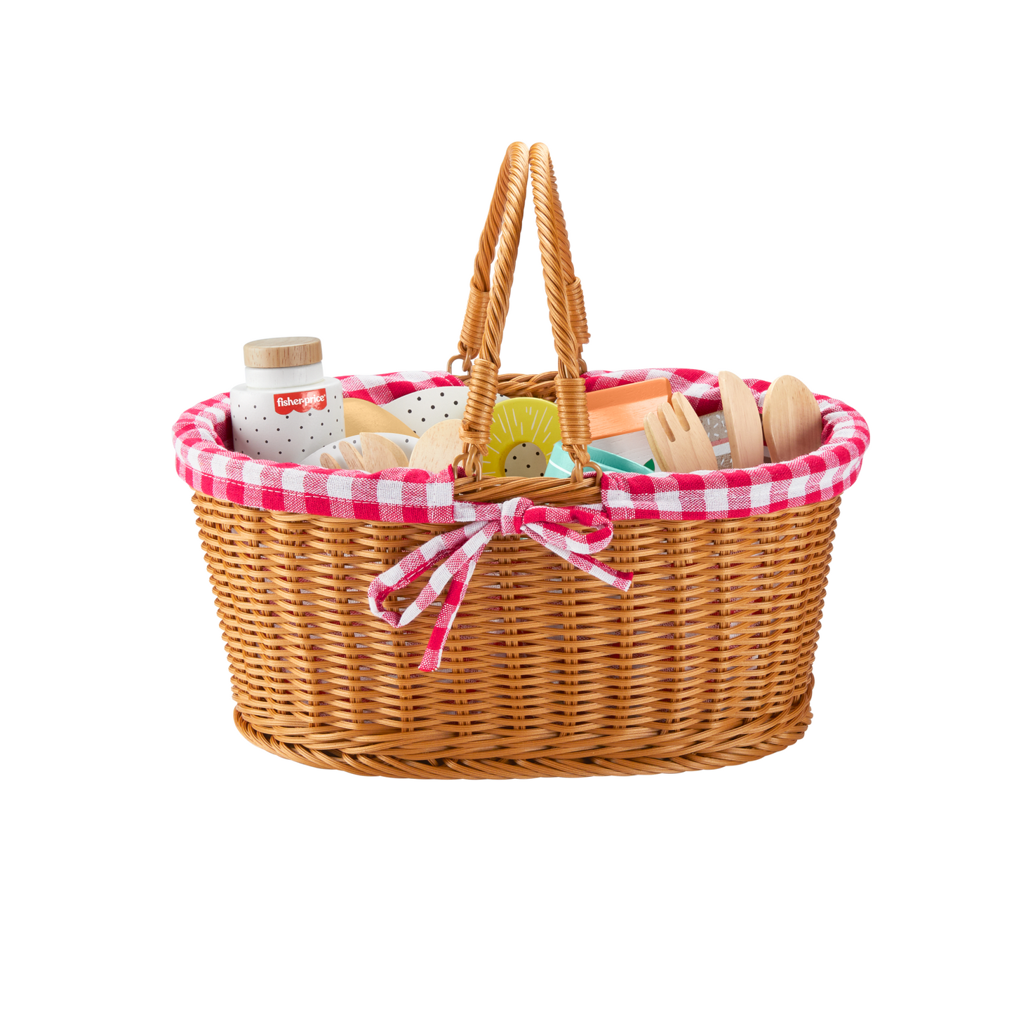Fisher-Price  Coffret Panier de Pique-Nique en Bois, 31Éléments