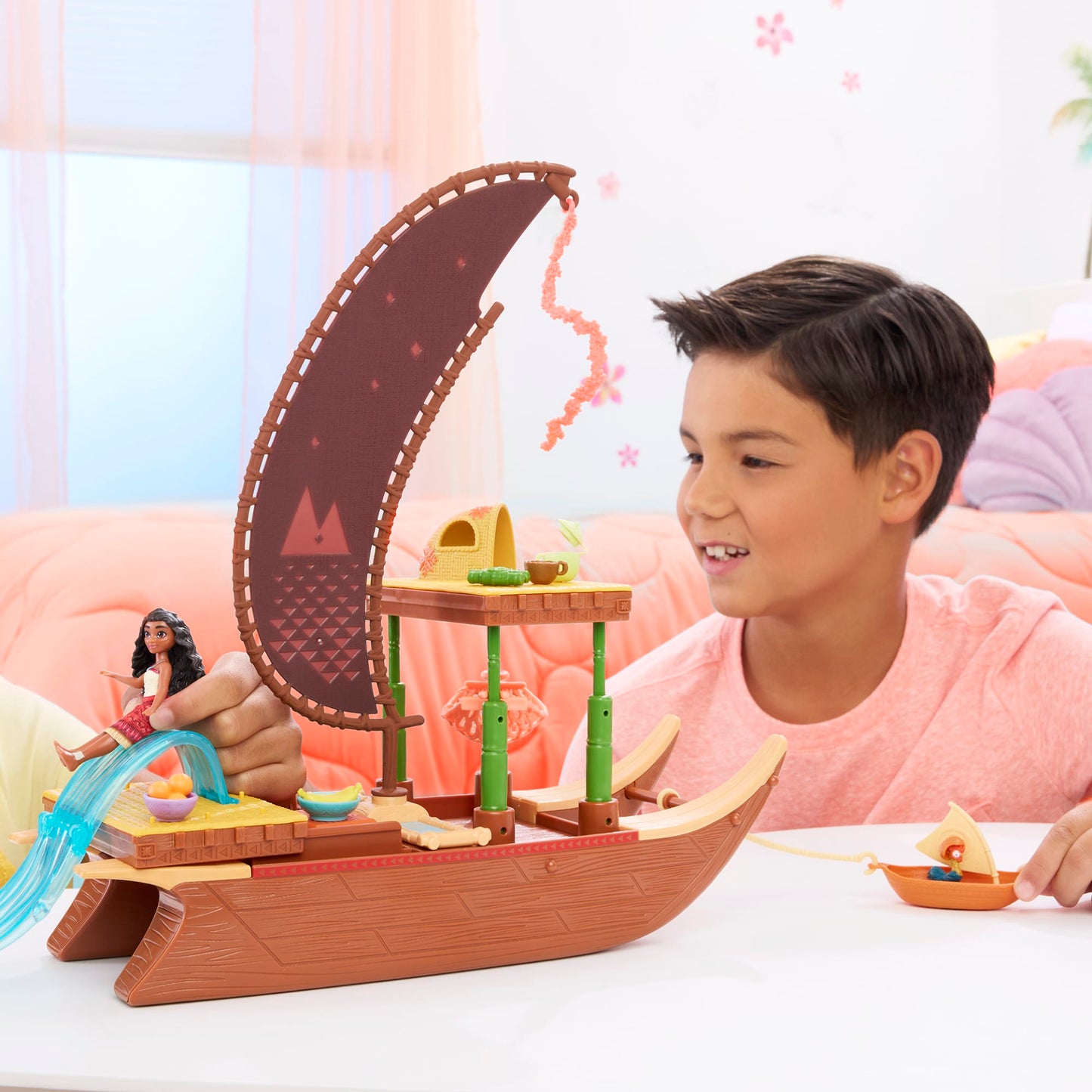 Moana 2 Set de Juego Bote de Aventuras con Mini Muñeca y Accesorios