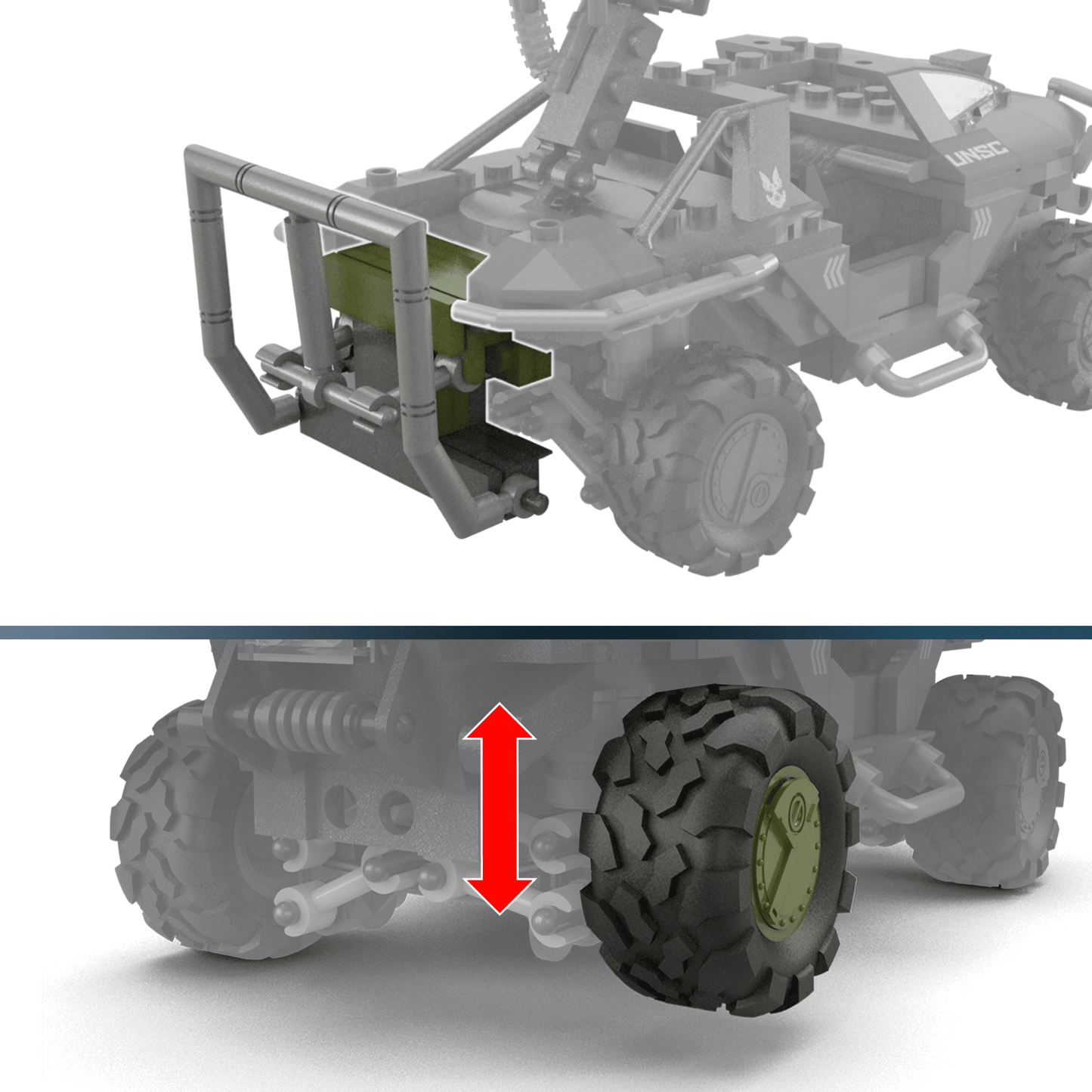 Mega  Halo  Coffret de Construction  Warthog Fleetcom, 5 Figurines