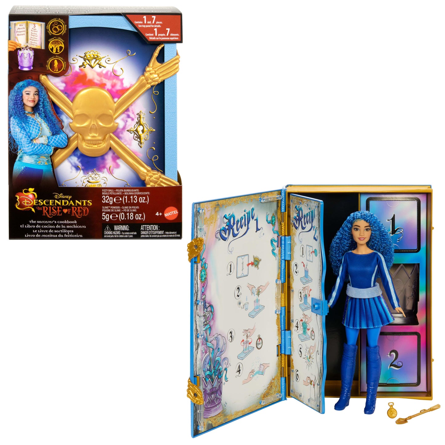 Disney Descendants: The Rise Of Red  The Sorcerer's Cookbook With Doll, Fizz, Slime & Doll Reveal Surprises