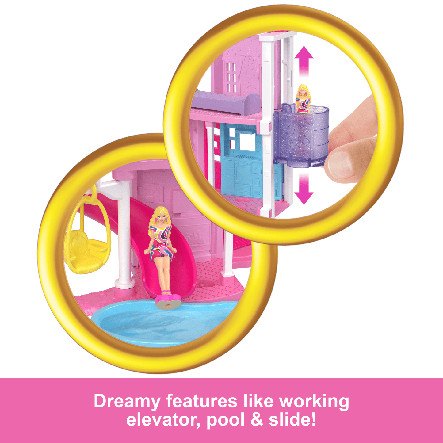 Barbie Mini Barbieland Doll House Playsets With 1.5-inch Doll, Furniture & Accessories