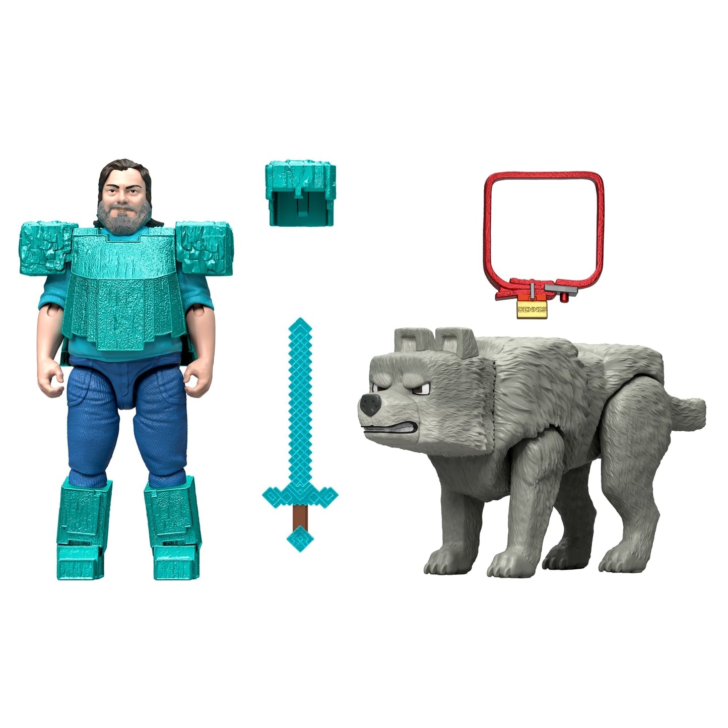 Minecraft Man's Best Wolf Pack With 2 Action Figures & 2 Accessories, Set inspired By The Movie