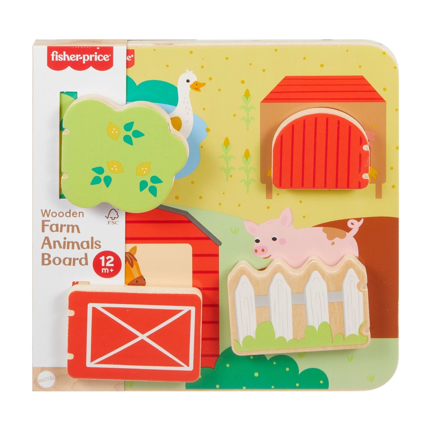 Fisher-Price-La Planche en Bois des Animaux de La Ferme-Pour Bébé