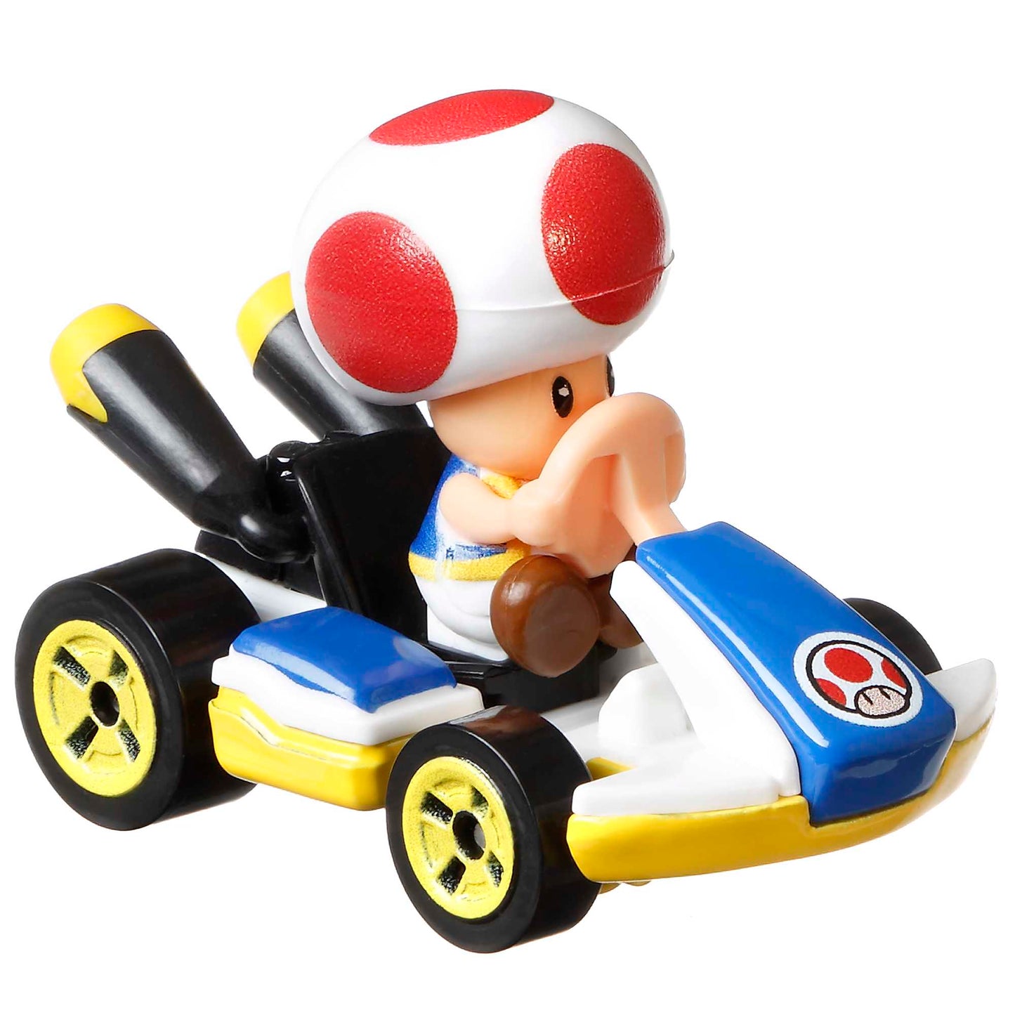 Hot Wheels Mario Kart Vehículo de Juguete Paquete de 4 con Diddy Kong, Waluigi, Toad y Yoshi azul