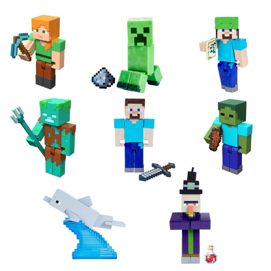 Minecraft Action Figures & Accessories Set, 3.25-Inch Scale Collectible Toys (Characters May Vary)