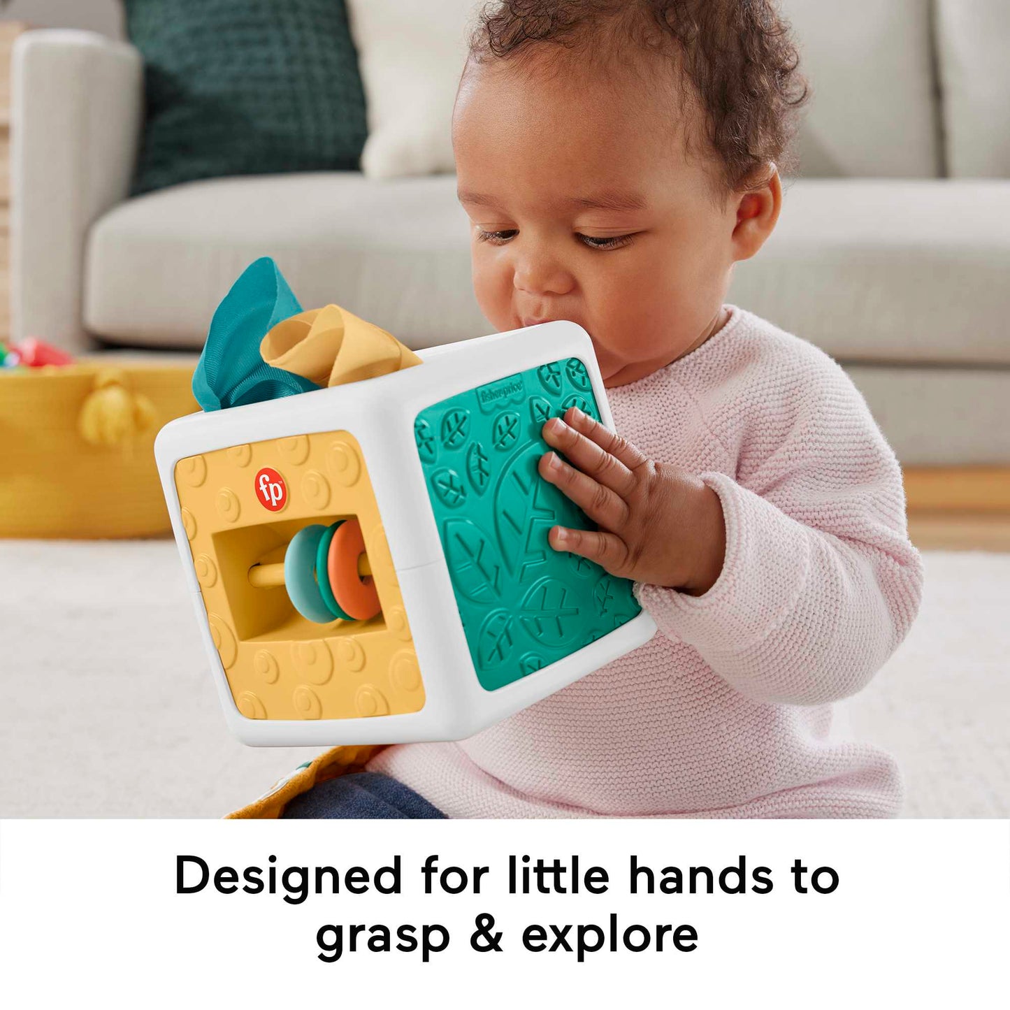 Fisher Price Tissue Fun Activity Cube Baby Sensory Crinkle Toys For Newborns
