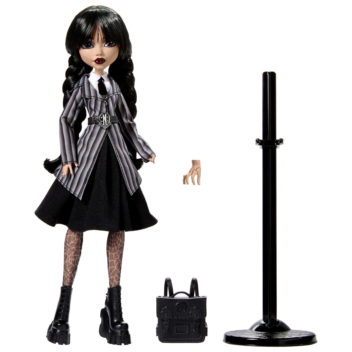 Monster High Wednesday Collectible Doll, Wednesday Addams in Nevermore Academy Uniform With Thing