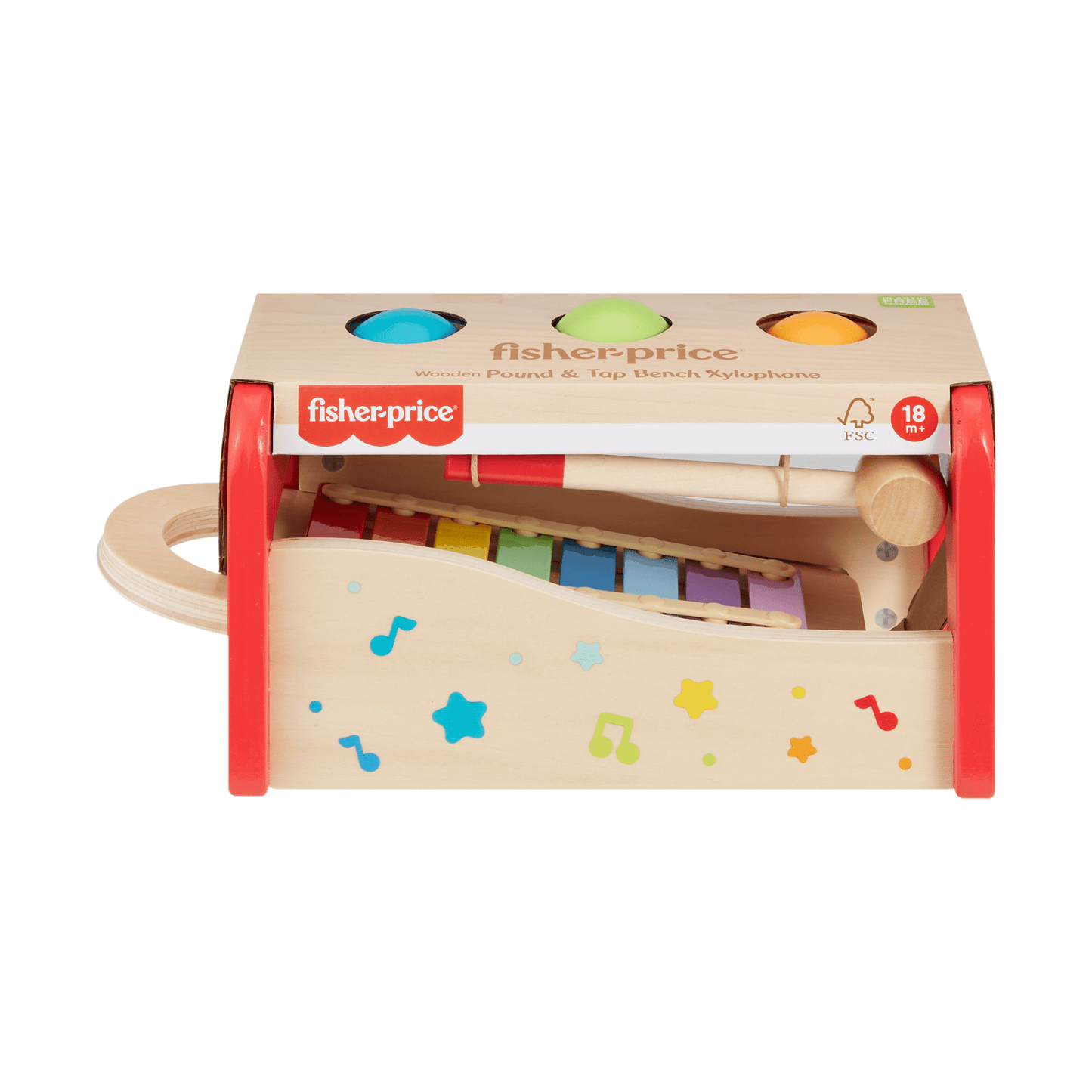 Fisher-Price® Xylophone Bim Bam, Instrument de Musique, 6 Éléments