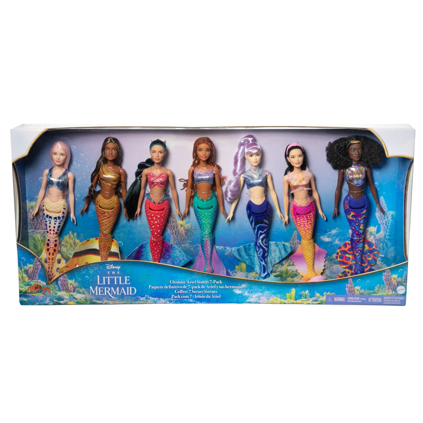Disney The Little Mermaid Ultimate Ariel Sisters Doll 7-Pack, Set With 7 Fashion Mermaid Dolls
