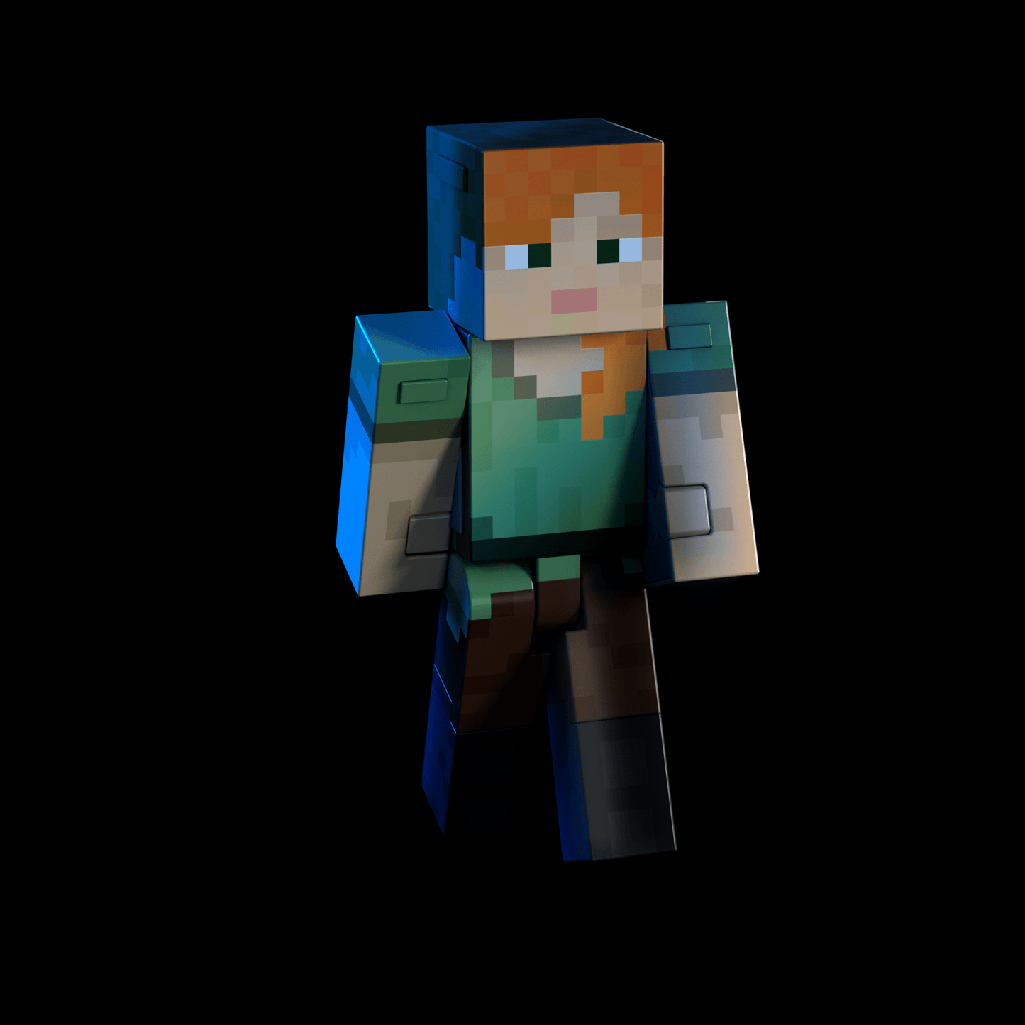 Minecraft Diamond Level Alex Action Figure, Die-Cast Accessories, 5.5-in Collector Scale