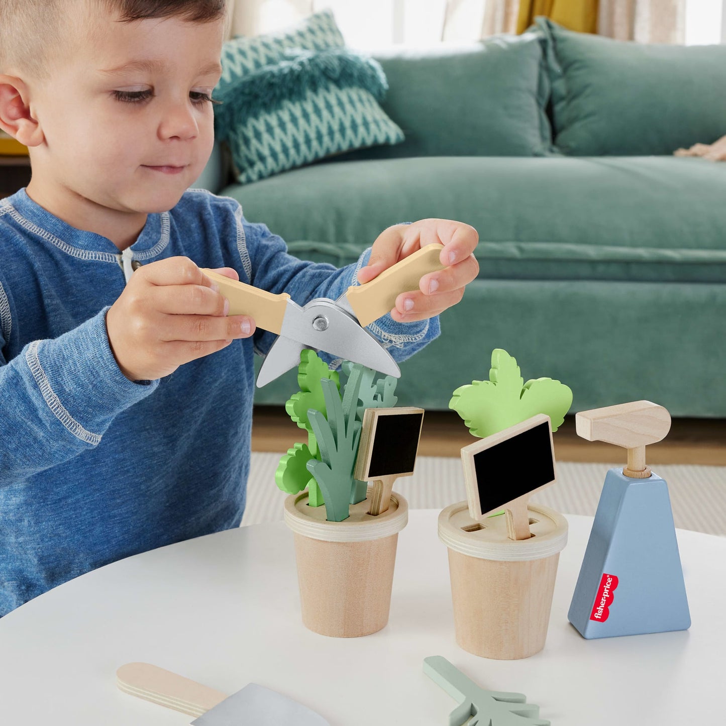 Fisher-Price  Coffret Plantes en Bois, Avec Outils, 12Éléments