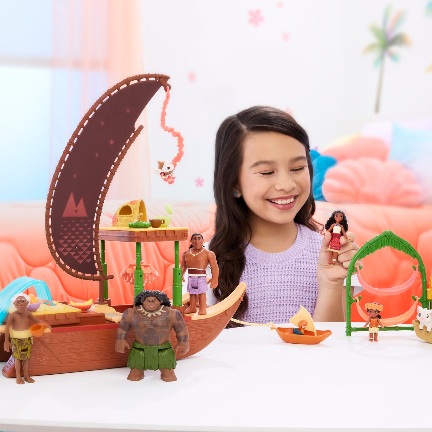 Disney Moana 2 Coffret de Jeu Équipage du Canoë de Moana