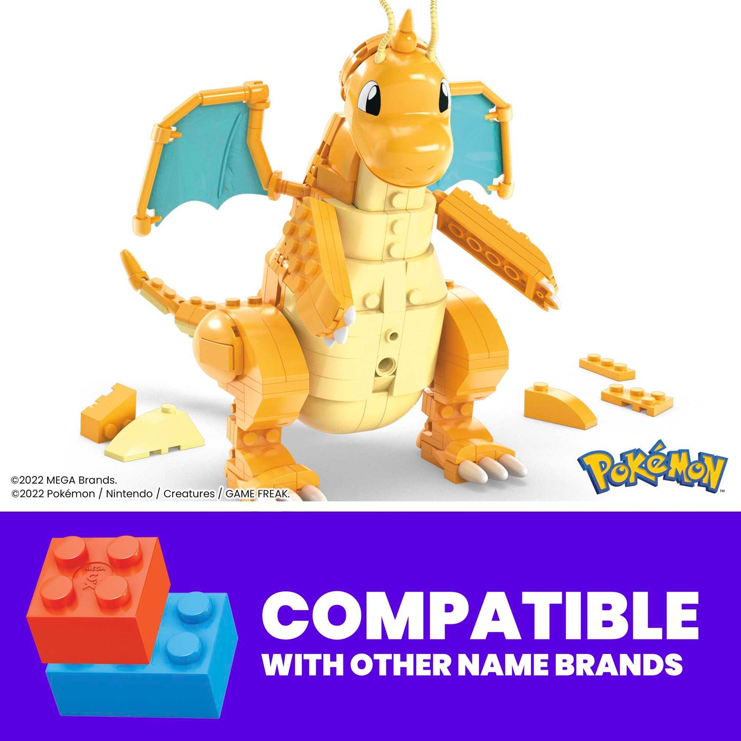 MEGA Pokémon Building Toy Kit Dragonite (387 Pieces) With Motion For Kids