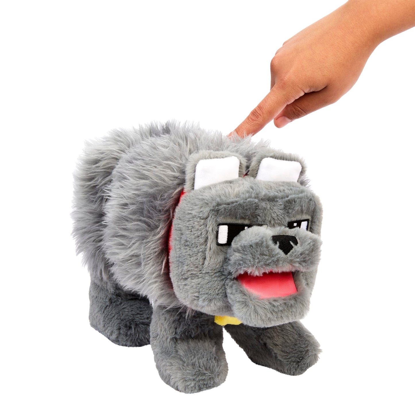 Minecraft –Peluche à Fonctions –dennis Le Loup, Sons et Bouche à Mouv.
