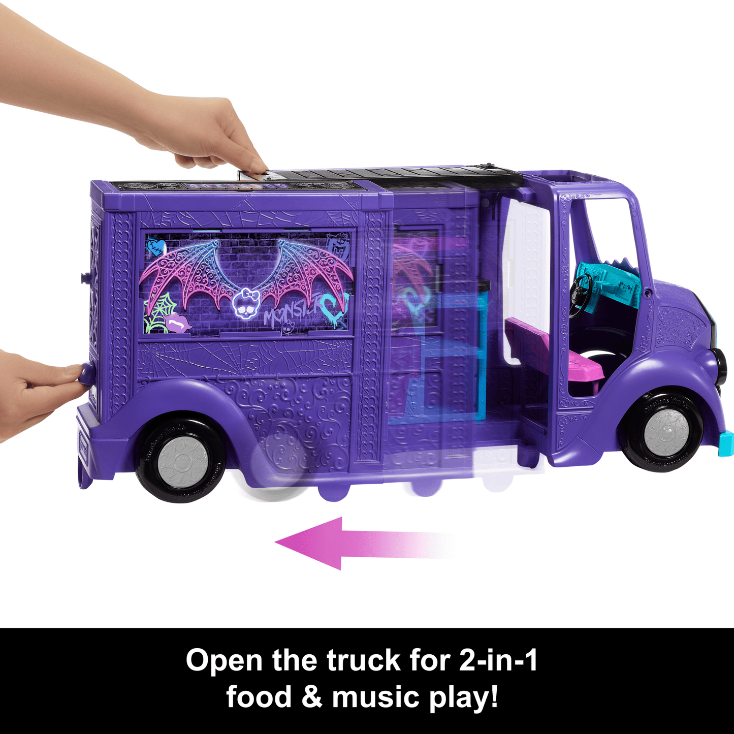 Monster High Draculaura Doll And Fangtastic Rockin’ Food Truck Playset With 13+ Themed Accessoriescessories