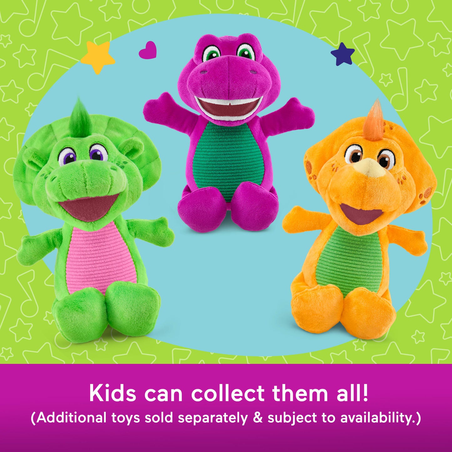 Fisher-Price Barney's World 8-Inch Plush Barney Toy Dinosaur For Toddlers & Preschool Kids