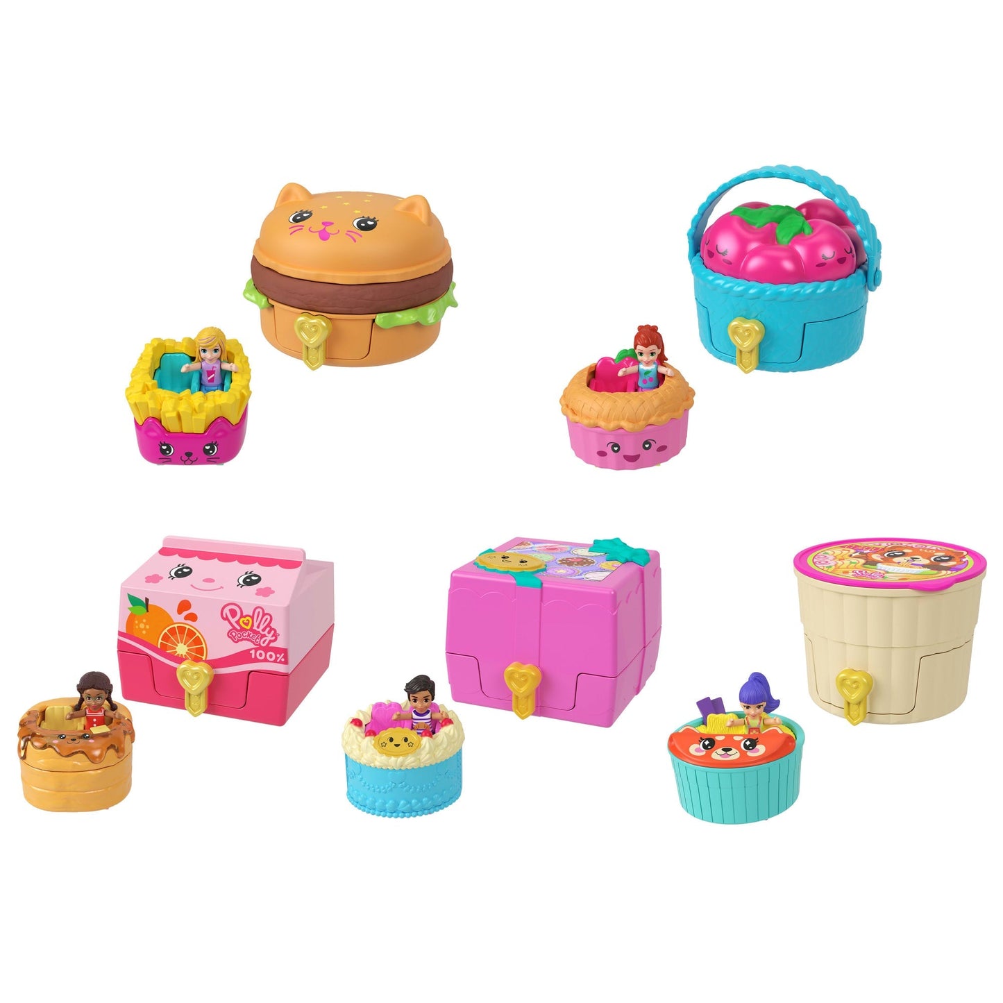 Polly Pocket  Tiny Take Out Reveal  Assortiment, Thème Alimentaire