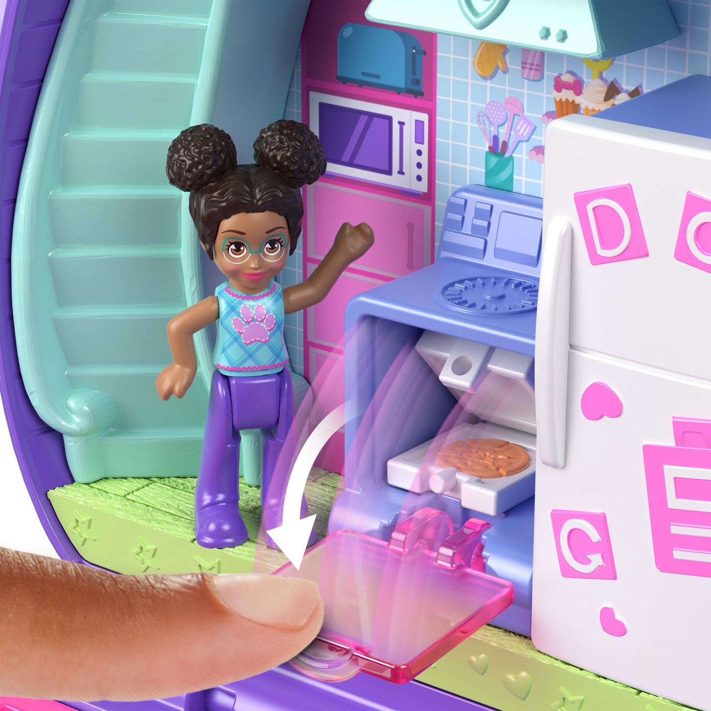 Polly Pocket Coffret Chiot Soirée Pyjama, Micro-Poupée, Chiots, Acc.