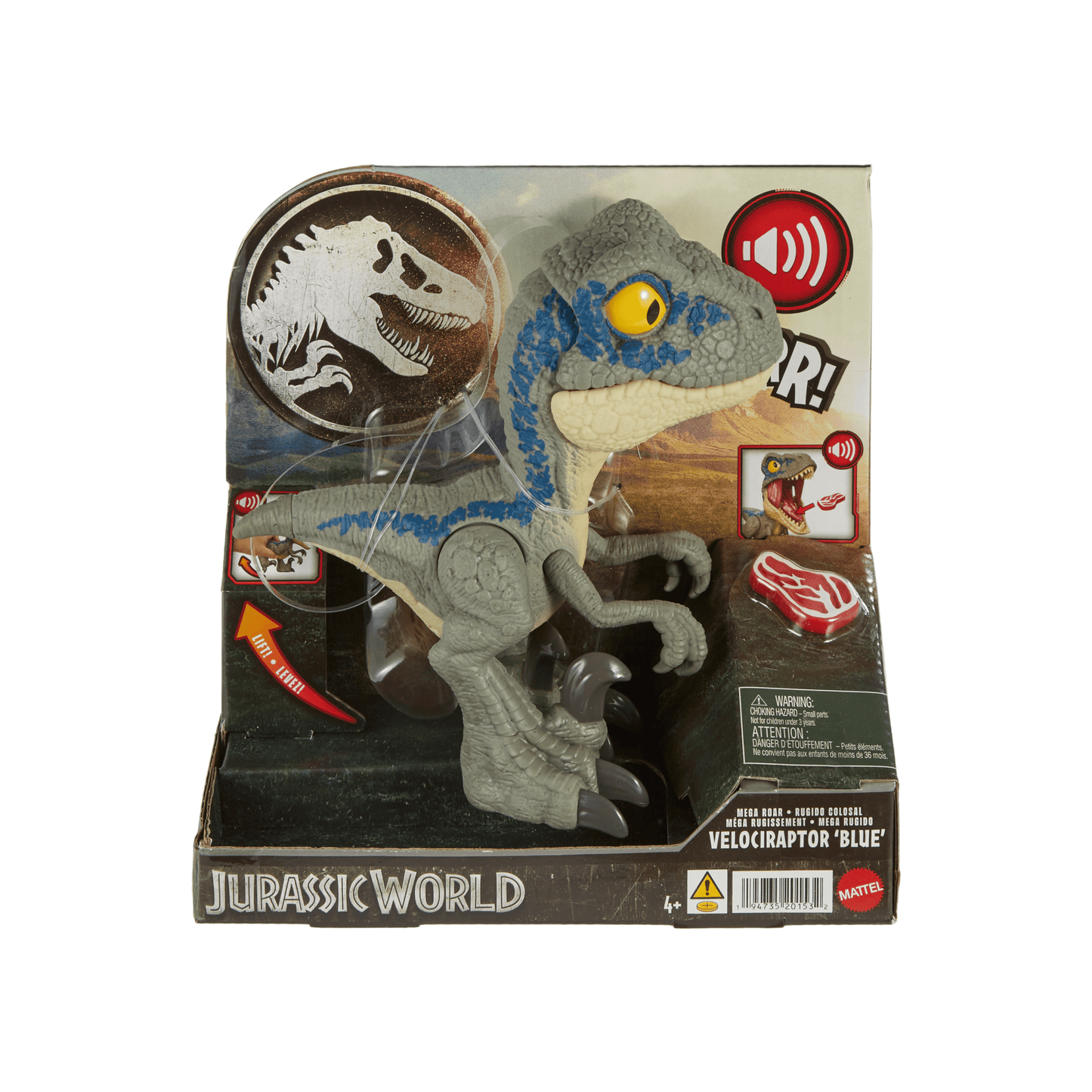 Jurassic World  Méga Rugissement  Blue Le Vélociraptor, Sons