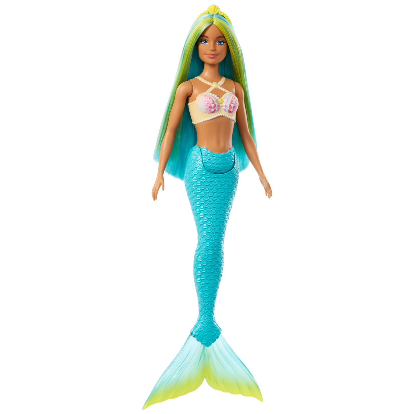 Barbie Fantasía Muñeca Sirena Cabello Verde y Azul