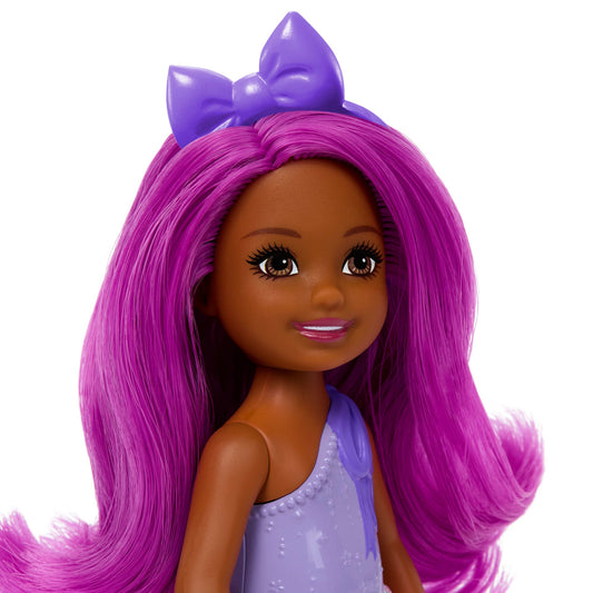 Royal Chelsea Barbie Doll With Pink Hair, Colorful Printed Skirt