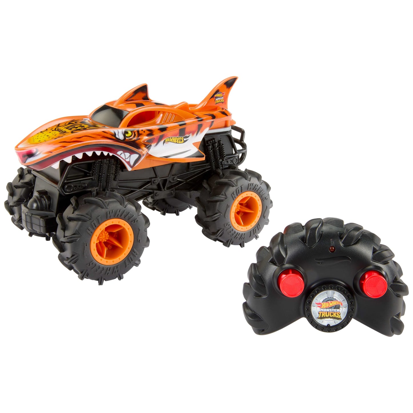 Hot Wheels Monster Trucks Vehículo a Control Remoto Tiger Shark Escala 1:24