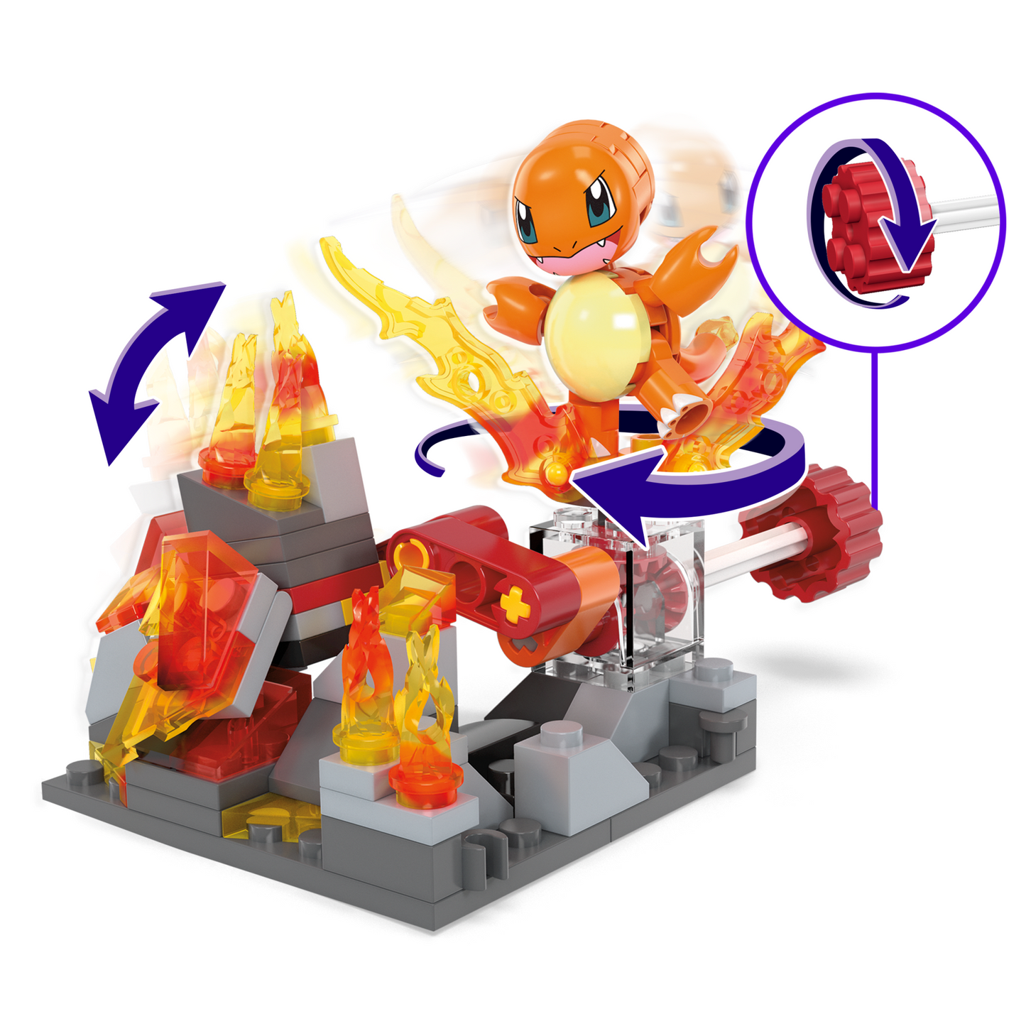 Mega Pokémon Figurine Articulée Danse Flammes de Salamèche (81 Pces)