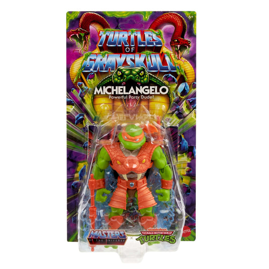 Masters Universe Origins Turtles Grayskull Michelangelo Action Figure, Reptile Wars Tmnt MOTU Toy