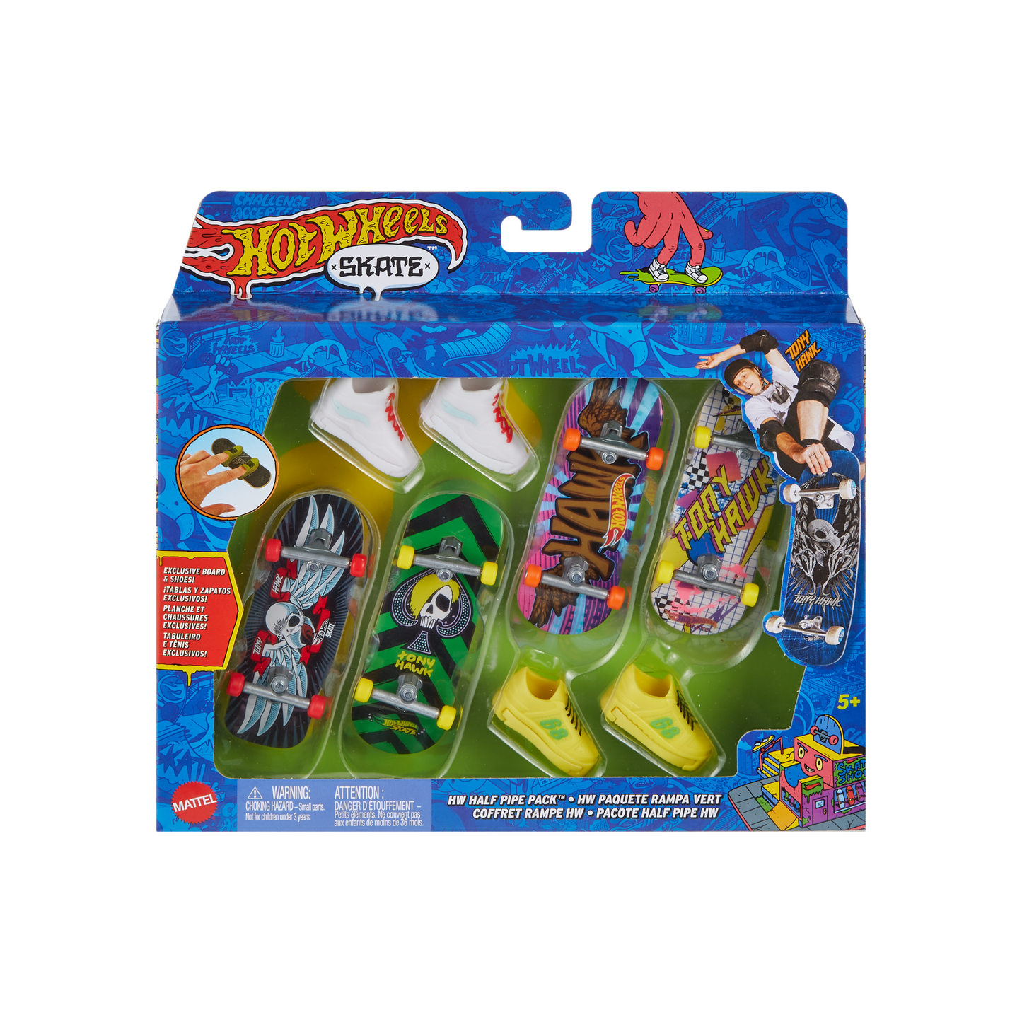 Hot Wheels Skate Coffret Planches à Roulettes/Chaussures Tony Hawk