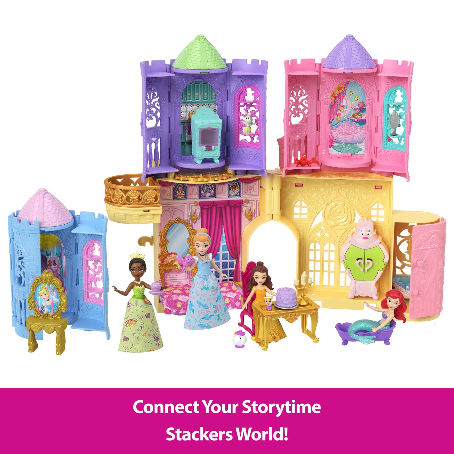 Disney Princess Or Villains Tower Surprise Small Doll & Stacking Playset Accy (Characters May Vary)