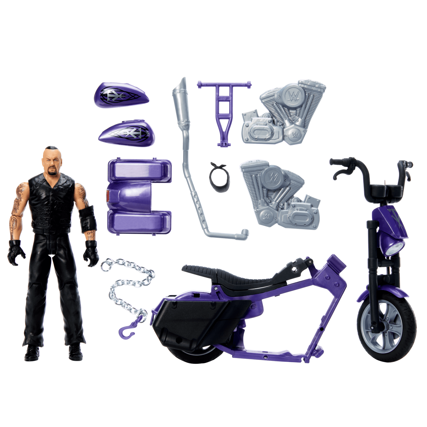 Wwe  Wrekkin’  Véhicule et Fig.  Boneyard Slamcycle et Undertaker