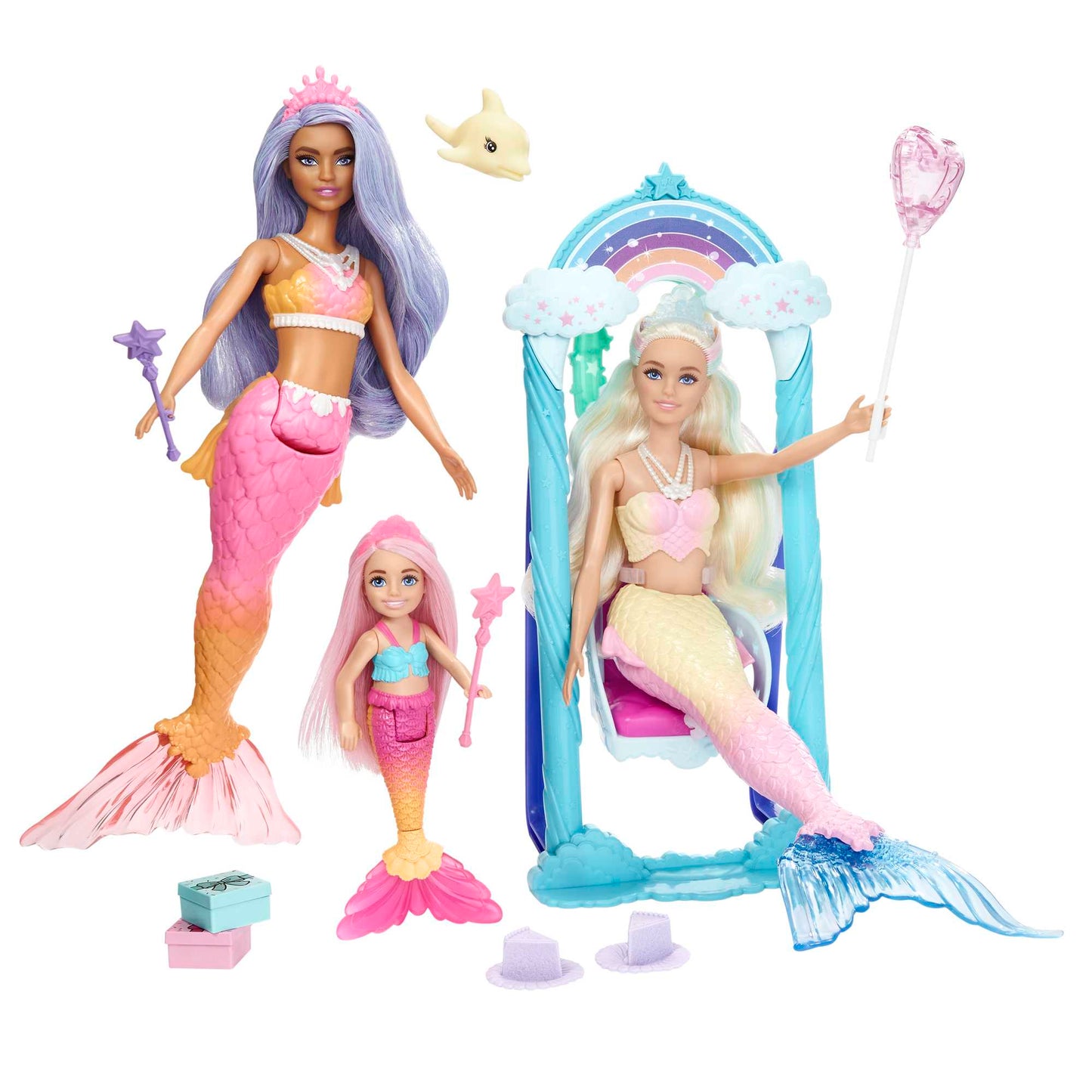 Barbie Mermaid Doll Ultimate Gift Set With 3 Dolls, Sticker Sheet & Party Accessories