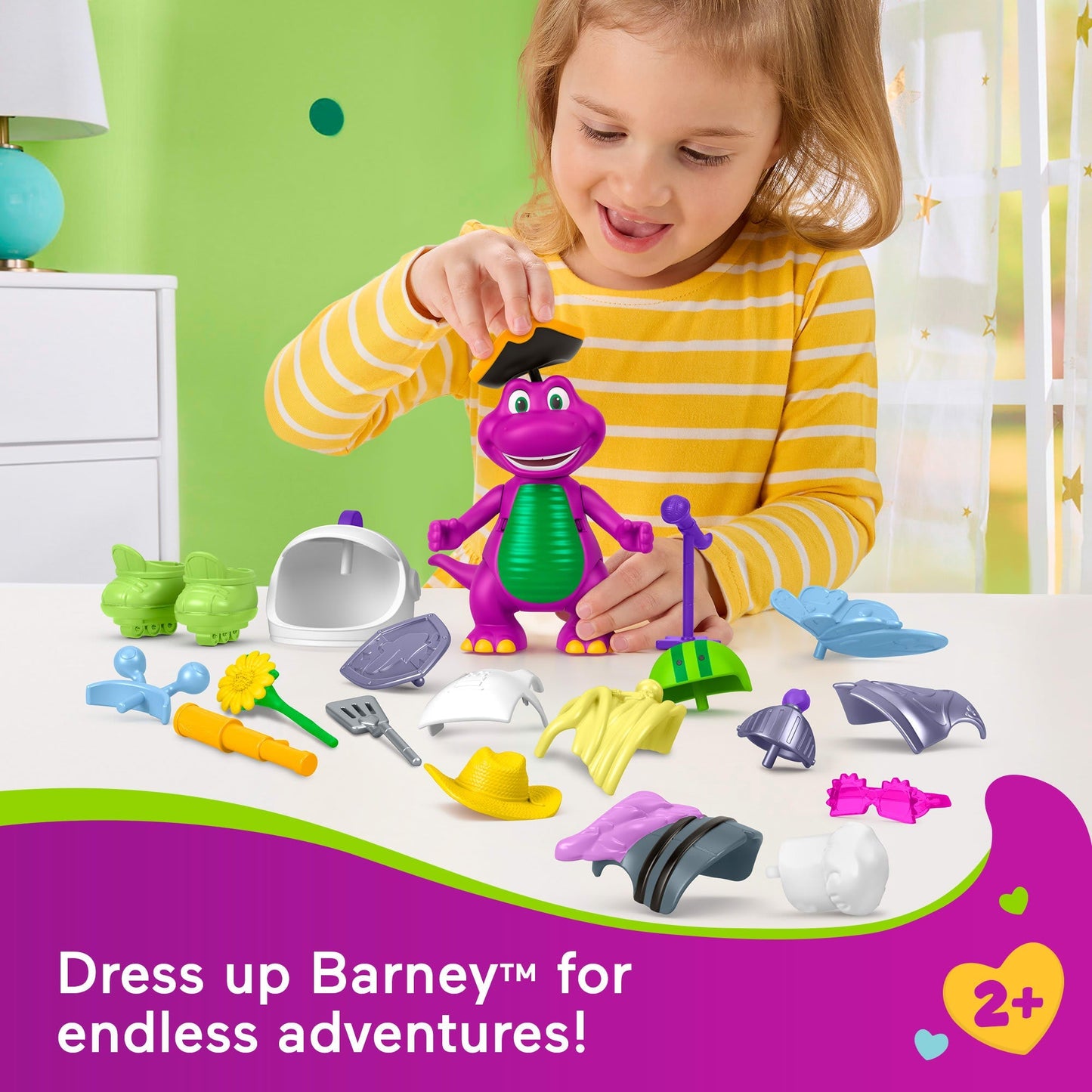 Fisher-Price Barney's World Dress Up Barney Set, 1 Figure & 20 Pieces