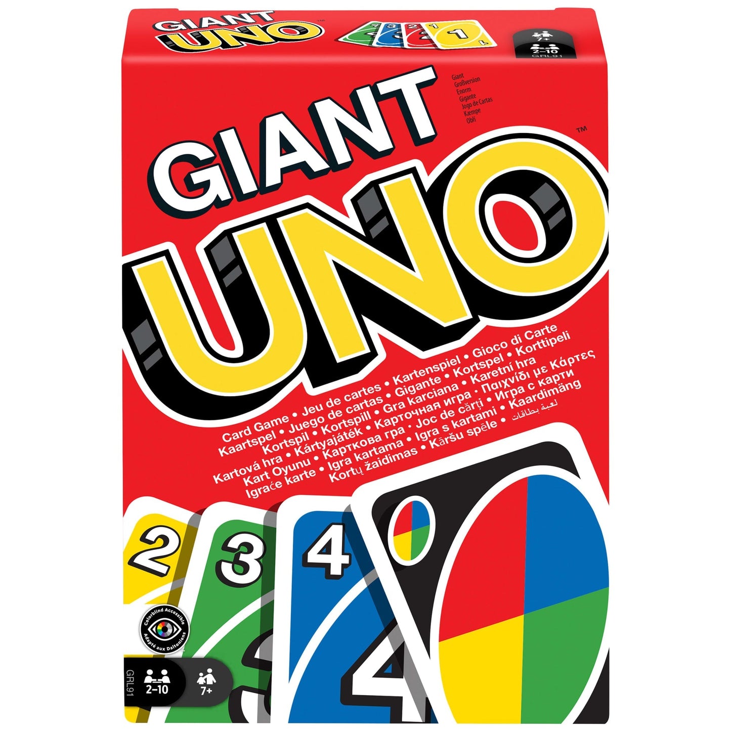 Jeu de Cartes Familial Uno Avec 108Cartes Géantes