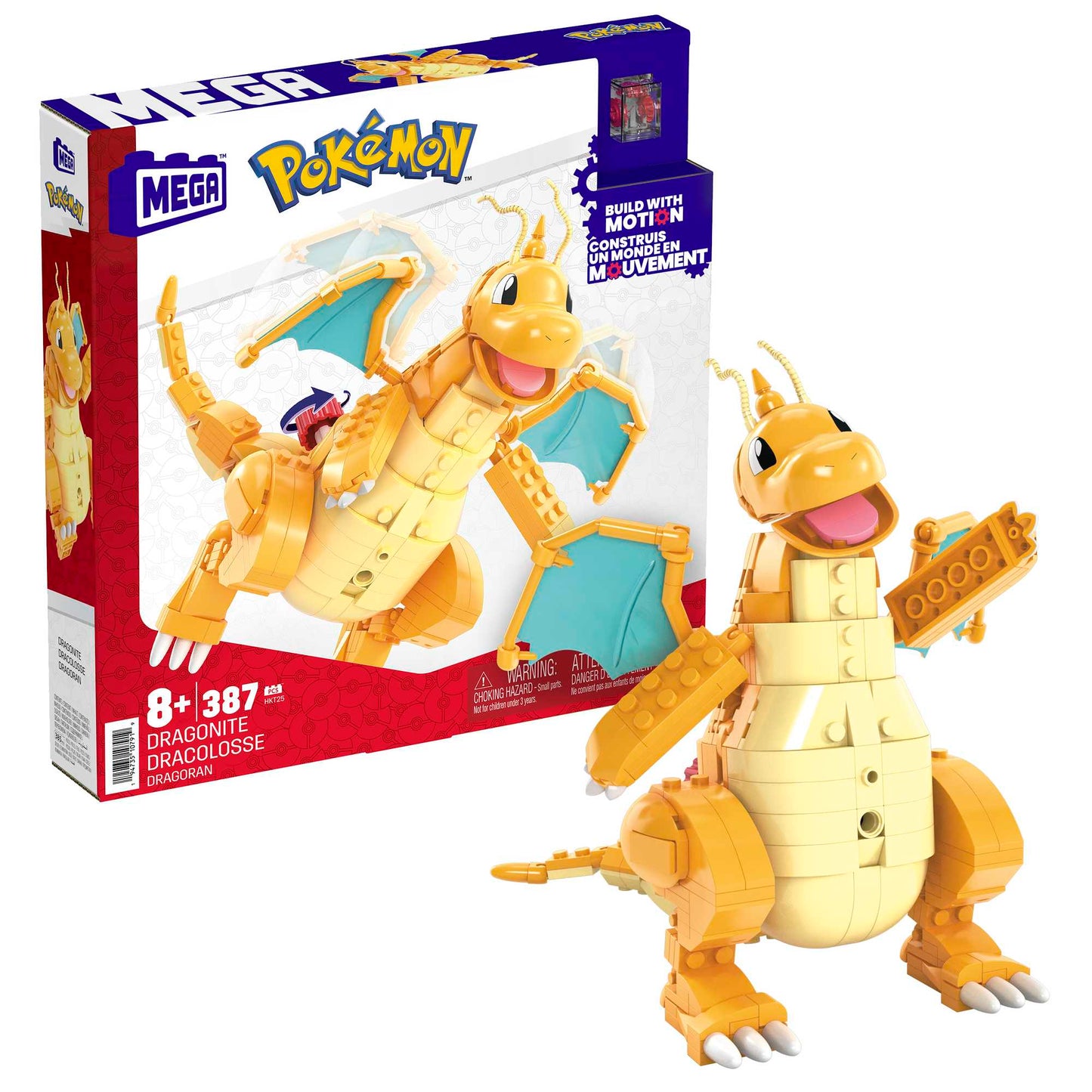 MEGA Pokémon Building Toy Kit Dragonite (387 Pieces) With Motion For Kids