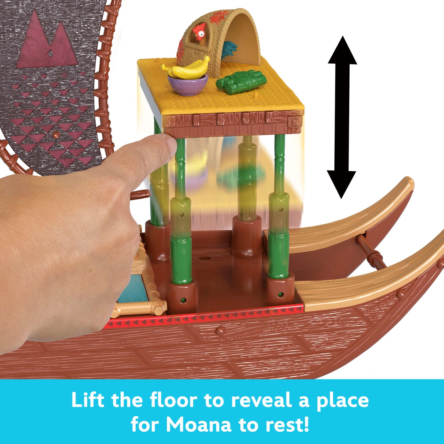 Disney Moana 2 Toys, Moana's Adventure Canoe Playset With 1 Small Doll, 1 Canoe & 10 Accessories